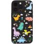 Black - Phone Case With Multi Dino Print & Pro Cam - Iphone 14 Pro Max