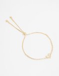 Goldair Gold Plated Diamante MINI Heart Toggle Bracelet