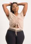 Ruche Detail Active Top - Beige - XL