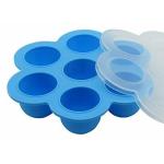 Reusable Pop-out Silicone Baby Food Freezer Tray Container With Lid - Blue