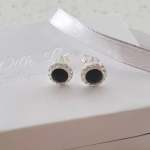 C11 - 925 Sterling Silver Crystal Ear Stud Earrings 8MM