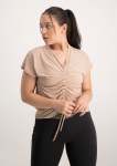 Ruche Detail Active Top - Beige - M