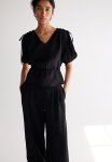 Drawstring-detail Blouse - Black