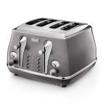 De'Longhi Delonghi 4 Slice Icona Metallics Toaster Grey CTOT4003.GY