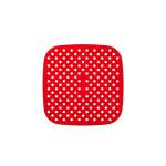 Silicone Air Fry Liner Mats Square Red 21.5CM