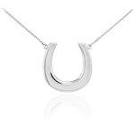 925 Sterling Silver Lucky Horseshoe Pendant Necklace 20