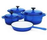 Smte Dream World-cast Iron 7PCS Pots Set Blue With Keychain