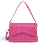 Cerise Croc Embossed Bag