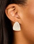 Goldair Gold Plated Wide Diamante Cluster Hoop Earrings