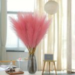 Artificial Pampas Grass - 10PCS Plastic Pink Pampas For Home Decor Wedding And Engagement Flower Arrangements Table Centerpieces