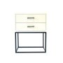 Kilimanjaro White Side Table Two Drawer - Round Handles