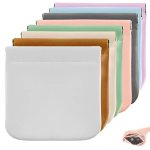Canipha 8PCS Lambskin Pocket Cosmetic Bag Waterproof Portable Small Makeup Bag No Zipper Self-closing Pouch For Women MINI Trave