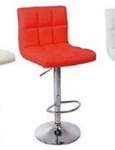 Smte Barstool Faux Leather High Back Swivel With Gas Lift Red With Keychain