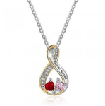 CNE102638 - Gold Plated Sterling Silver Necklace With Birthstones