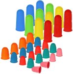 32 Piece All Sizes Rubber & Silicone Fingerette Fingers Tip Pads Thimbles Sewing Kit