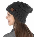 Funky Junque Exclusives Slouchy Beanie For Women Oversized Winter Hat Chunky Cable Knit Beanies Soft Warm Unisex Slouch Hats For