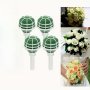 4PCS Plastic Flower Holders For Bouquets - Floral Arrangement Accessories With Clay Base For Weddings And Events