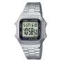 Casio Vintage Chrono Digital Silver Stainless Steel Unisex Watch - A178WA-1AUDF