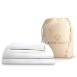 Good Sleep Bedding Full Size Bed Sheets - 4 Piece Set 100% Cotton Soft & Breathable Luxury Sateen Weave 16" Deep Pocket - White