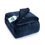 Topblan Sherpa Fleece Weighted Blanket 15LBS Uniformed Color With Fuzzy Fleece And Shaggy Sherpa To Help With Better Sleep 48X72
