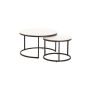 Gio Set Of 2 Stone Top Coffee Table - Black Leg - Black - White