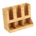 Bamboo Cup And Tea Bag Organizer