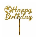 Goldair Gold Soccer Birthday Topper