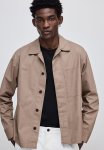 Regular Fit Twill Overshirt - Dark Beige
