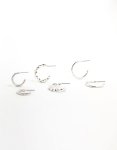 Silver Twisted & Clean Hoop Earrings 3-PACK