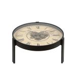 2 In 1 82CM 1968 London Side Table Floor Clock Beige