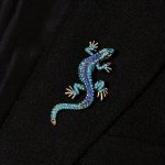 Retro Gecko-shaped Rhinestone Men's Brooch Corsage