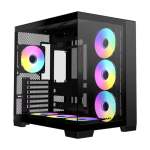 Raidmax I610 Atx Micro-atx Itx Argb Mid-tower Dual Chamber Gaming Chassis - Black - I610TBS