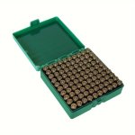 100-ROUND 9MM Ammo Storage Box - Durable High-index Plastic Snap Closure For Outdoor Training & Fishing