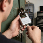 Electroplated Blade Half Clad Beam Iron Padlock