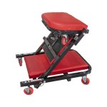 Tork Craft Mechanic's Creeper Chair 2-IN-1 Metal Frame Cushion 6 Wheel