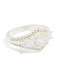 Silver Plated Multi Cubic Zirconia Open Layered Ring - M l