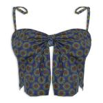 Blue Printed Crop Top