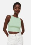 Cropped Vest Top - Light Green