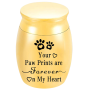 MINI Stainless Steel Pet Urn Engraved Paw Print Keepsake Jar For Dog Cat