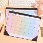 2025 Rainbow Monthly Wall Calendar - 12 Sheets Waterproof Transparent Cover Colorful Weekly Planner For Home School & Office Org