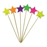 Neon Star On Stick Pack Of 6