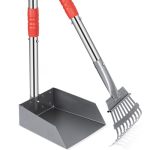 Heeyoo Dog Pooper Scooper Dog Poop Tray And Rake Set Pet Waste Removal Scoop With Long Adjustable Sectional Stainless Handles