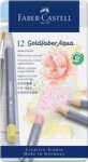 Faber-Castell Goldfaber Aqua Watercolour Pencils - Pastel Tones Metal Box Of 12