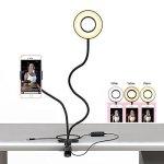 Selfie Ring Light With Cell Phone Holder & Table Clamp