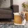 Home.life Water Hyacinth Basket With White Rim - XL 35X40CM