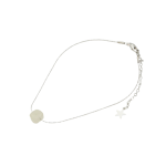 Milky Quartz Gem Silver Chain Anklet