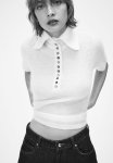Mohair-blend Collared Top - White