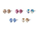 Cde 5 Pair Mia 925 Sterling Silver Earring Set With Swarovski Crystals