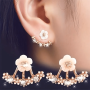 Cute Cubic Zirconia Decor Flower Shaped Dangle Earrings Accessories Birthday Holiday Christmas Gift For Girls