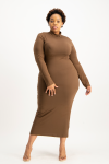 Yolanda Poloneck Bodycon Dress - Pinecone - 2XL